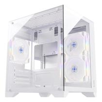 Gabinete Gamer Fortrek Clarity S/Fan S/Fonte ATX/ITX Vidro Temperado Branco - 83457 Gabinete Gamer Fortrek Clarity S/Fan S/Fonte ATX/ITX Vidro Temperado Branco - 83457