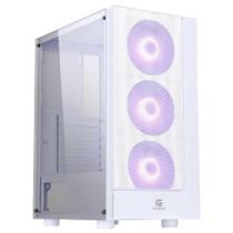 Gabinete Gamer Fortrek Cruiser - Lateral em Acrílico - com 3 Coolers RGB - Branco - 80257 Gabinete Gamer Fortrek Cruiser - Lateral em Acrílico - com 3 Coolers RGB - Branco - 80257