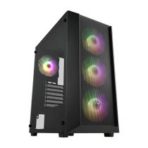 Gabinete Gamer FSP CMT218, Mid Tower, ATX, Lateral em Vidro Temperado, Preto - CMT218B