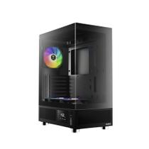 Gabinete Gamer Gamdias Atlas E1 ARGB 3 Fans S/Fonte ATX MidTower Display Digital Preto - Atlas E1