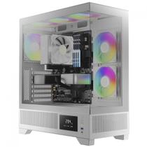 Gabinete Gamer Gamdias Atlas M1 WH, Vidro Temperado, ATX, White, Sem Fonte, Com 3 Fans ARGB