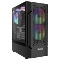 Gabinete Gamer Gamdias Aura GC7 3 Fans ARGB S/Fonte MidTower Vidro Temperado Preto - AURA GC7