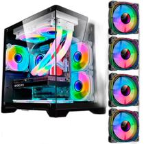 Gabinete Gamer Gb1790 Hayom 4 Fans Rgb Micro-Atx Vidro Temp