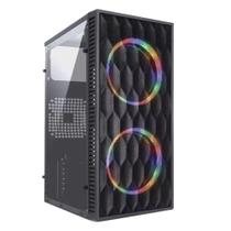 Gabinete Gamer GGWACBK Mid Tower Micro ATX Mini ITX com 2 Fans LED Preto Vinik