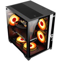 Gabinete Gamer Grodd Clanm Com Vidro Temperado Suporta Cooler de CPU 160mm 7 Ventoinhas Placa-Mãe ATX, Mini-ITX, mATX