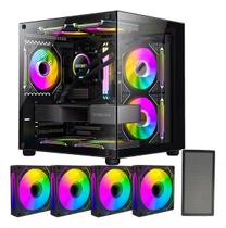 Gabinete Gamer Hayom Aquário Com 4 Cooler Fan Led Rgb Gabinete Gamer Hayom Aquário Com 4 Cooler Fan Led Rgb