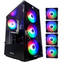 Gabinete Gamer Hayom Com 4 Fans Led Rgb Vidro Lateral Frontal