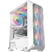 Gabinete Gamer Hayom GB1730, Lateral em Vidro Temperado, 3x Fans RGB, USB 3.0, ATX, Branco