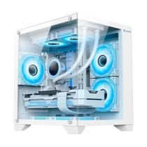 Gabinete Gamer Hayom GB1791, Mini Tower, M-ATX, Lateral e frontal em Vidro Temperado, Branco - GB1791