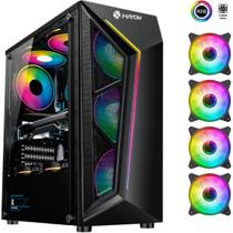 Gabinete Gamer Hayom Vidro Temperado 1713 C/ 4 Fans RGB Inclusas