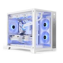 Gabinete Gamer Hyrax HGB710, Mini Tower, M-ATX, Frontal e Lateral Em Vidro Temperado, Sem FANs, Branco - HGB710W Gabinete Gamer Hyrax HGB710, Mini Tower, M-ATX, Frontal e Lateral Em Vidro Temperado, Sem FANs, Branco - HGB710W