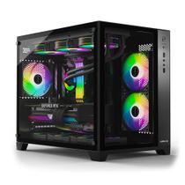 Gabinete Gamer Hyrax HGB710, Mini Tower, M-ATX, Frontal e Lateral Em Vidro Temperado, Sem FANs, Preto - HGB710B Gabinete Gamer Hyrax HGB710, Mini Tower, M-ATX, Frontal e Lateral Em Vidro Temperado, Sem FANs, Preto - HGB710B