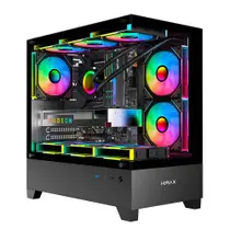 Gabinete Gamer Hyrax Tower HGB330, Mini Tower, M-atx, Frontal E Lateral Em Vidro Temperado, Preto - HGB330B
