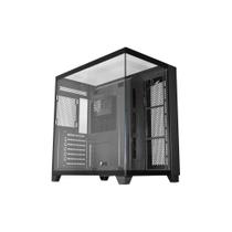 Gabinete gamer k-mex aquario tiger shark cg-04j1 lateral de vidro atx preto sem fan