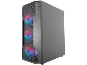 Gabinete Gamer K-Mex Boreas III RGB Mid Tower - ATX Preto