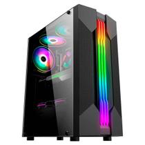 Gabinete Gamer K-mex Cg-01a9 Bifrost 6 Led Rgb Preto - Cg01a9rh0010b0x