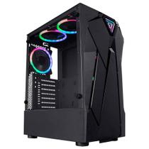 Gabinete Gamer K-mex Cg-01kf Reactor Infinite 01 Led Rgb Preto - Cg01kfrh0010b0x