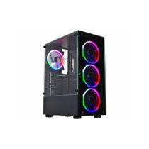 Gabinete Gamer K-Mex Elite Multicolor, ATX, Lateral De Vidro, Com 3 Fans, CG-10W5