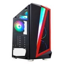 Gabinete Gamer K-Mex Hawk 3 Led Rgb Painel Sem Fonte