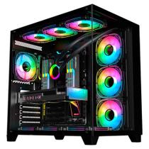 Gabinete Gamer K-Mex Shark Preto Vidro Temperado Sem Fan Mid Tower ATX - CG-02J1