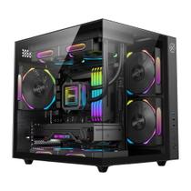 Gabinete Gamer Kalkan Midgard, Mid Tower, Micro-ATX, Lateral em Vidro Temperado, Sem FANs, Preto - KLK00039 Gabinete Gamer Kalkan Midgard, Mid Tower, Micro-ATX, Lateral em Vidro Temperado, Sem FANs, Preto - KLK00039
