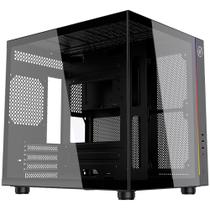 Gabinete Gamer Kalkan Midgard, Mini Tower, RGB, Micro-ATX, Frontal e Lateral em Vidro, Sem FANs, Preto - KLK00055 Gabinete Gamer Kalkan Midgard, Mini Tower, RGB, Micro-ATX, Frontal e Lateral em Vidro, Sem FANs, Preto - KLK00055