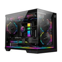 Gabinete Gamer Kalkan Saga Mid Tower ATX RGB Preto Gabinete Gamer Kalkan Saga Mid Tower ATX RGB Preto