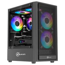 Gabinete Gamer Kalkan Vesir Flow S/Fan S/Fonte Micro-ATX Painel Frontal Mesh USB 3.0 Preto - KLK00082 Gabinete Gamer Kalkan Vesir Flow S/Fan S/Fonte Micro-ATX Painel Frontal Mesh USB 3.0 Preto - KLK00082