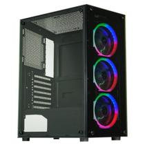 Gabinete Gamer Kmex CG-30C5 LED com 3 Fans Multicolor