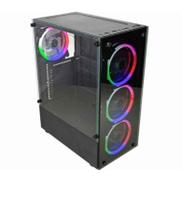 Gabinete gamer kmex cg10w5 elite com coolers frontais e painel de vidro preto Gabinete gamer kmex cg10w5 elite com coolers frontais e painel de vidro preto