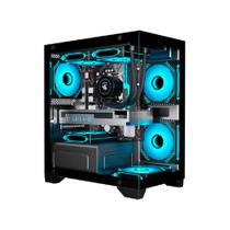 Gabinete Gamer KMex Poseidon II Mid Tower Micro ATX Vidro Temperado USB 3.2 Sem Fan Preto