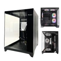 Gabinete Gamer Ktrok Cubo Preto Aquario Lateral Frente Vidro Gabinete Gamer Ktrok Cubo Preto Aquario Lateral Frente Vidro