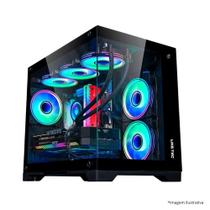 Gabinete gamer Liketec Cube Mad Rock Dark ARGB 4x fans