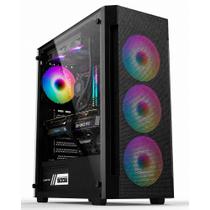 Gabinete Gamer Liketec Hurricane, Mid Tower, ATX, Frontal Mesh, Lateral em Vidro Temperado, 3x Fans, Preto- LC-AT-HURRICANE-3FR Gabinete Gamer Liketec Hurricane, Mid Tower, ATX, Frontal Mesh, Lateral em Vidro Temperado, 3x Fans, Preto- LC-AT-HURRICANE-3FR