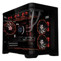 Gabinete Gamer Liketec Madness, Mini Tower, M-ATX, Lateral e Frontal em Vidro Temperado, Sem FANs, Preto - LC-CB3X2-MADNESS-2072 Gabinete Gamer Liketec Madness, Mini Tower, M-ATX, Lateral e Frontal em Vidro Temperado, Sem FANs, Preto - LC-CB3X2-MADNESS-2072