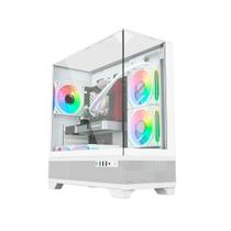 Gabinete Gamer Liketec Mahal Snow, Mid Tower, Cube Design, Vidro Temperado, White, S/ Fonte S/ Fans - 2094