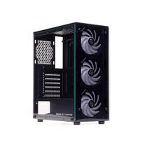Gabinete Gamer Liketec Matrix V2, Mid Tower, Rainbow, ATX, Lateral e Frontal em Vidro Temperado, 3 Ventoinhas, Preto - LC-AT-MATRIX-2134 Gabinete Gamer Liketec Matrix V2, Mid Tower, Rainbow, ATX, Lateral e Frontal em Vidro Temperado, 3 Ventoinhas, Preto - LC-AT-MATRIX-2134