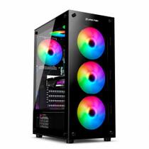 Gabinete Gamer Liketec Matrix V2, Mid Tower, Rainbow, ATX, Lateral e Frontal em Vidro Temperado, 3 Ventoinhas, Preto - MATRIX V2 Gabinete Gamer Liketec Matrix V2, Mid Tower, Rainbow, ATX, Lateral e Frontal em Vidro Temperado, 3 Ventoinhas, Preto - MATRIX V2