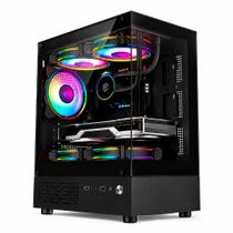 Gabinete Gamer Liketec Quest, Mid-Tower, M-ATX,Frontal e Lateral em Vidro Temperado, 3x Fans, Preto - LC-MX-QUEST-SF Gabinete Gamer Liketec Quest, Mid-Tower, M-ATX,Frontal e Lateral em Vidro Temperado, 3x Fans, Preto - LC-MX-QUEST-SF