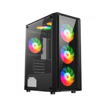 Gabinete Gamer Liketec Sigma, Argb, Mid Tower, Vidro Temperado, Black, 3 Fans, S/ Fonte - 2099