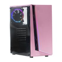 Gabinete Gamer Lion USB 3.0 Rosa com 1 Cooler ARGB