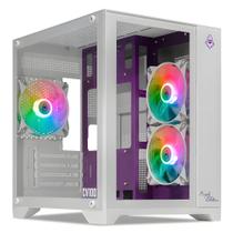 Gabinete Gamer Mancer CV100 3 Fans S/Fonte MidTower Lateral De Vidro Purple Edition Branco - MCR-CV100-PEW Gabinete Gamer Mancer CV100 3 Fans S/Fonte MidTower Lateral De Vidro Purple Edition Branco - MCR-CV100-PEW