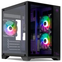 Gabinete Gamer Mancer CV100 Purple Edition 3 Fans MidTower Lateral De Vidro Preto - MCR-CV100-PEB Gabinete Gamer Mancer CV100 Purple Edition 3 Fans MidTower Lateral De Vidro Preto - MCR-CV100-PEB