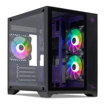 Gabinete Gamer Mancer CV100 Purple Edition, ARGB, Mid-Tower, Lateral De Vidro, Com 3 Fans, Preto, MCR-CV100-PEB