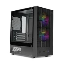 Gabinete Gamer Mancer Grimore Mini-Tower Lateral de Vidro 2 Fans Rainbow Preto - MCR-GRM-BK