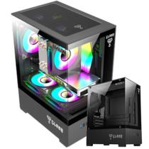 Gabinete Gamer Megalon Clanm Suporta Até 5 Fans + Cooler de CPU 167mm e Placa-Mãe ATX Mini-ITX Vidro Temperado Com Ótima Ventilação