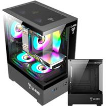 Gabinete Gamer Megalon Suporta Até 5 Fans + Cooler de Cpu 167mm e Placa-Mãe ATX Mini-ITX Com Vidro Temperado - Clanm