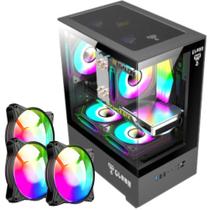 Gabinete Gamer Megalon Suporta Até 5 Fans Cooler de Cpu e Placa-Mãe ATX Mini-ITX Com Vidro Temperado + 3 Unid Fans Rgb Gabinete Gamer Megalon Suporta Até 5 Fans Cooler de Cpu e Placa-Mãe ATX Mini-ITX Com Vidro Temperado + 3 Unid Fans Rgb