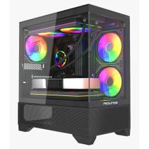 Gabinete gamer micro atx sem fan sem fonte round5 draven black r5-draven-b-2181
