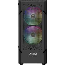 Gabinete gamer mid tower 3 fans argb sem fonte aura gc7 preto gamdias